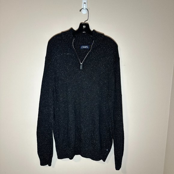 Men's Chaps Sweater Black Heather - Picture 1 of 6